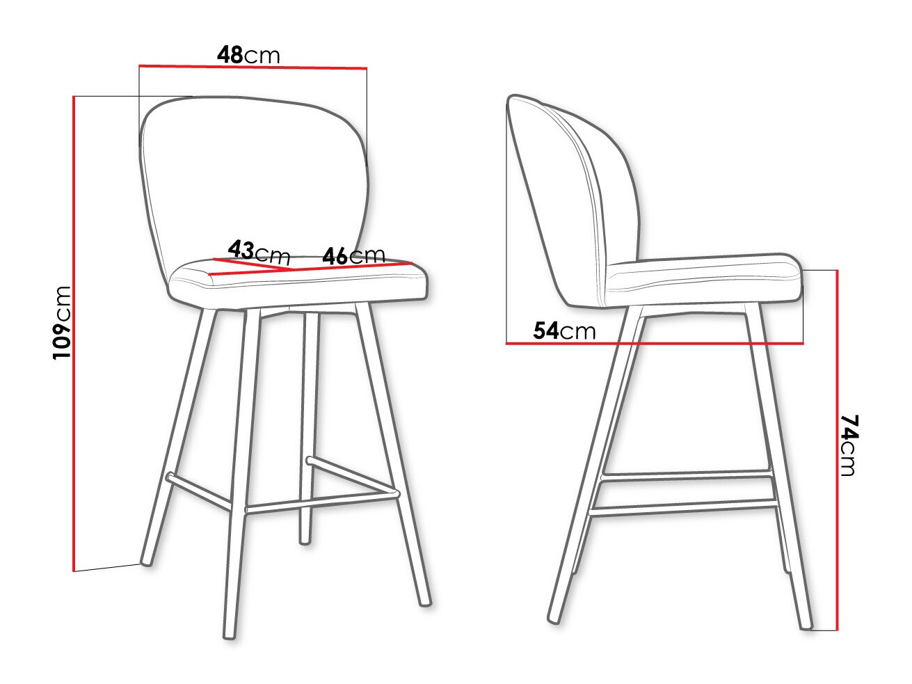 Bāra krēsls Jackson 101 (Melns + Magic Velvet 2209)