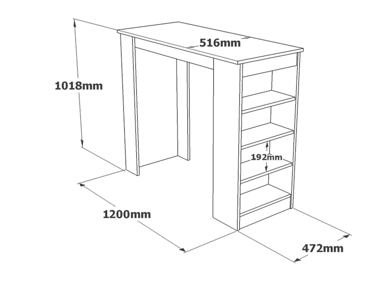 Барная стойка Kailua 477 (Белый + Сосна)