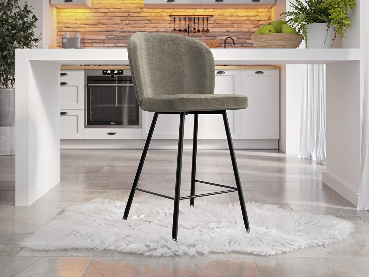 Барный стул Jackson 101 (Чёрный + Magic Velvet 2209)