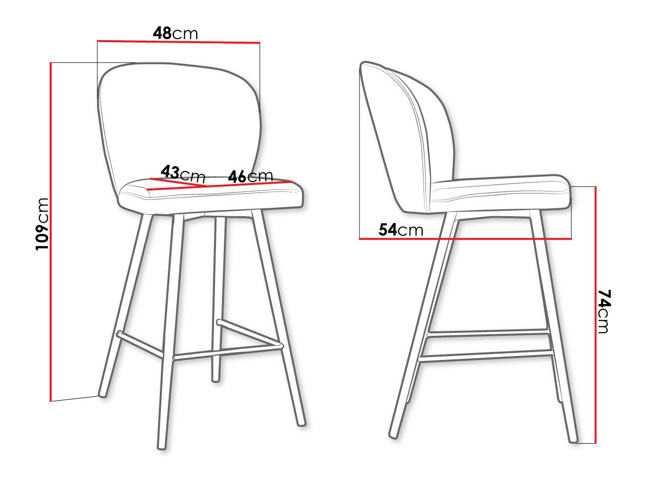 Барный стул Jackson 101 (Чёрный + Magic Velvet 2219)