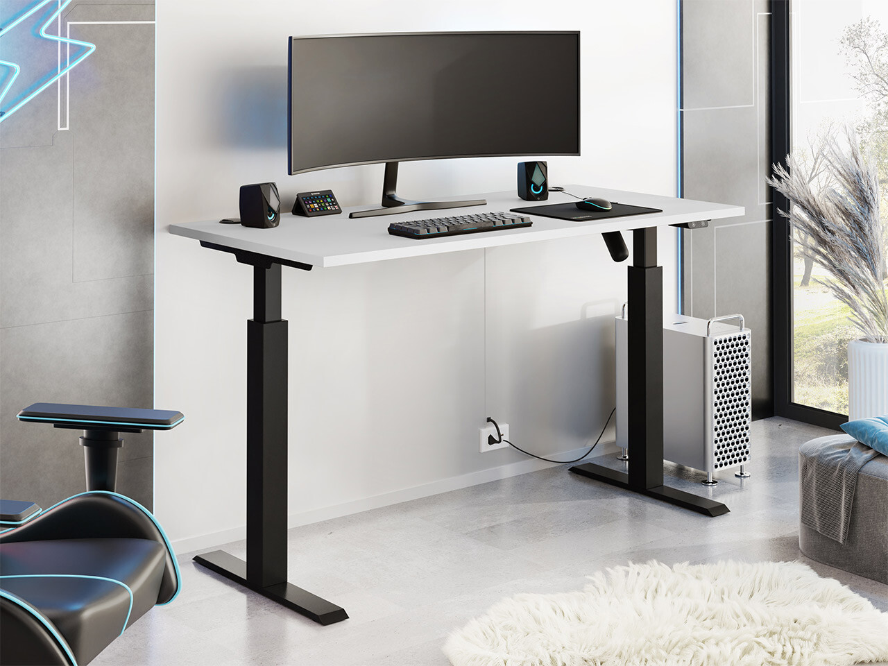 Rakstāmgalds ar regulējamu augstumu Tucson 171 (Gaiši pelēks + Matēts melns)