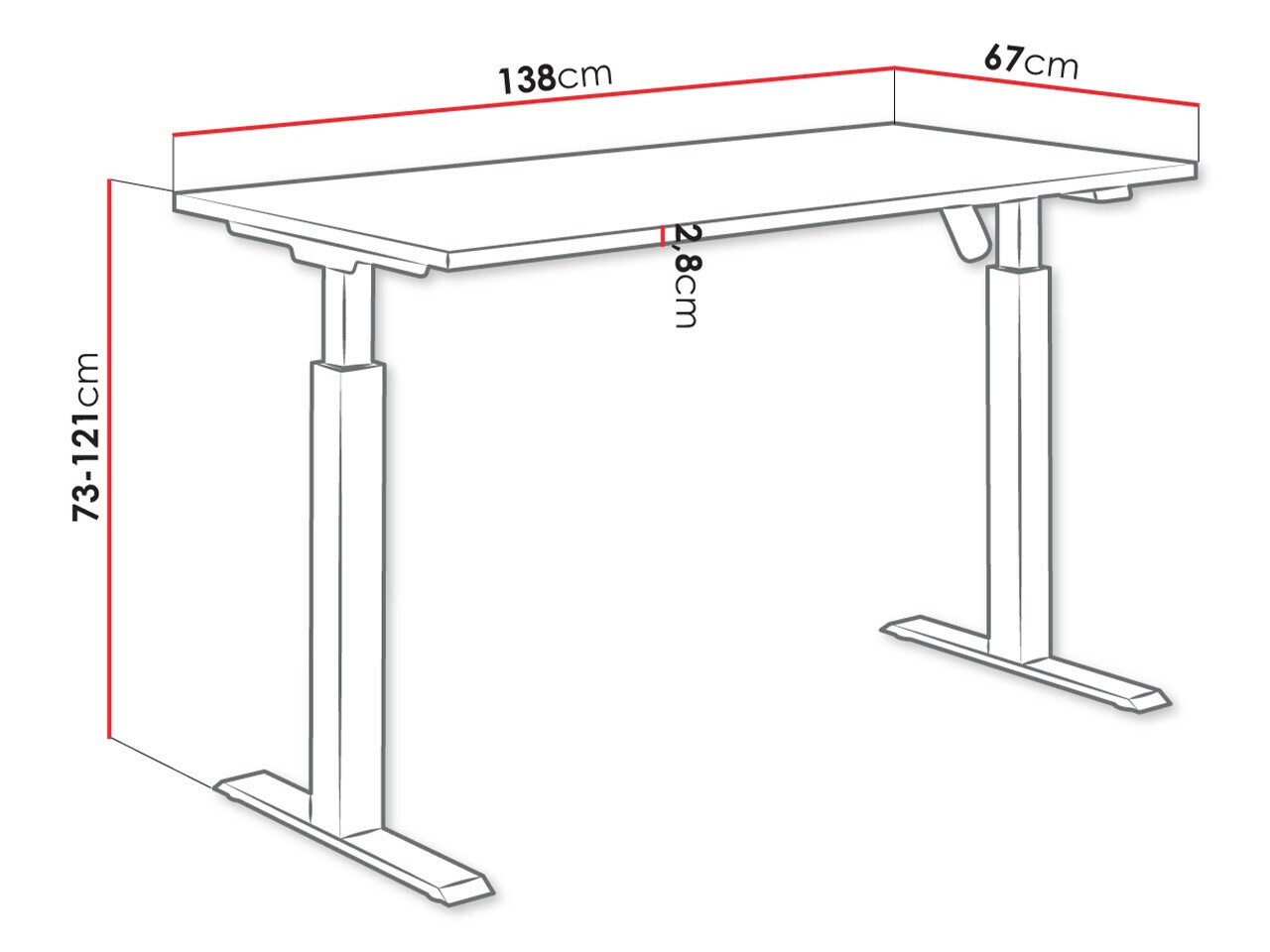 Rakstāmgalds ar regulējamu augstumu Tucson 171 (Gaiši pelēks + Matēts melns)
