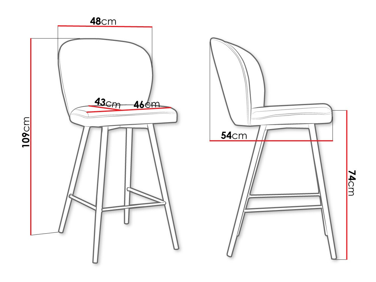 Bāra krēsls Jackson 101 (Melns + Magic Velvet 2216)