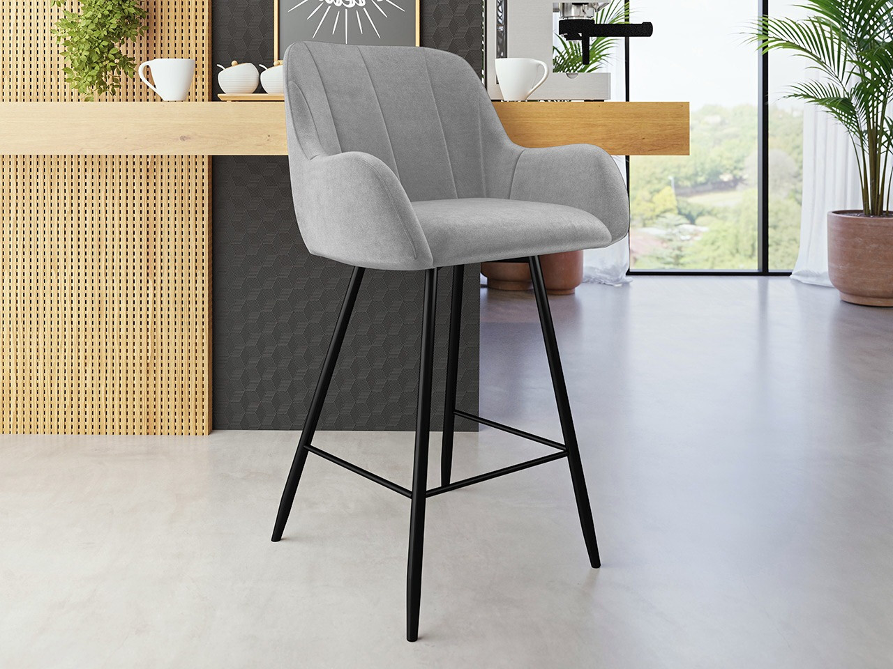 Bāra krēsls Jackson 102 (Melns + Magic Velvet 2240)