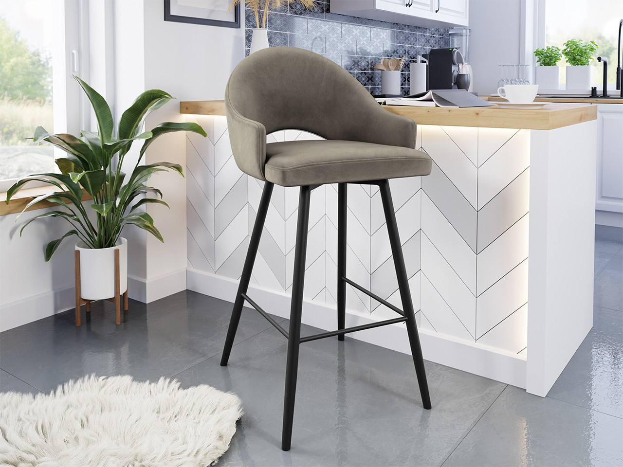 Bāra krēsls Jackson 103 (Melns + Magic Velvet 2209)