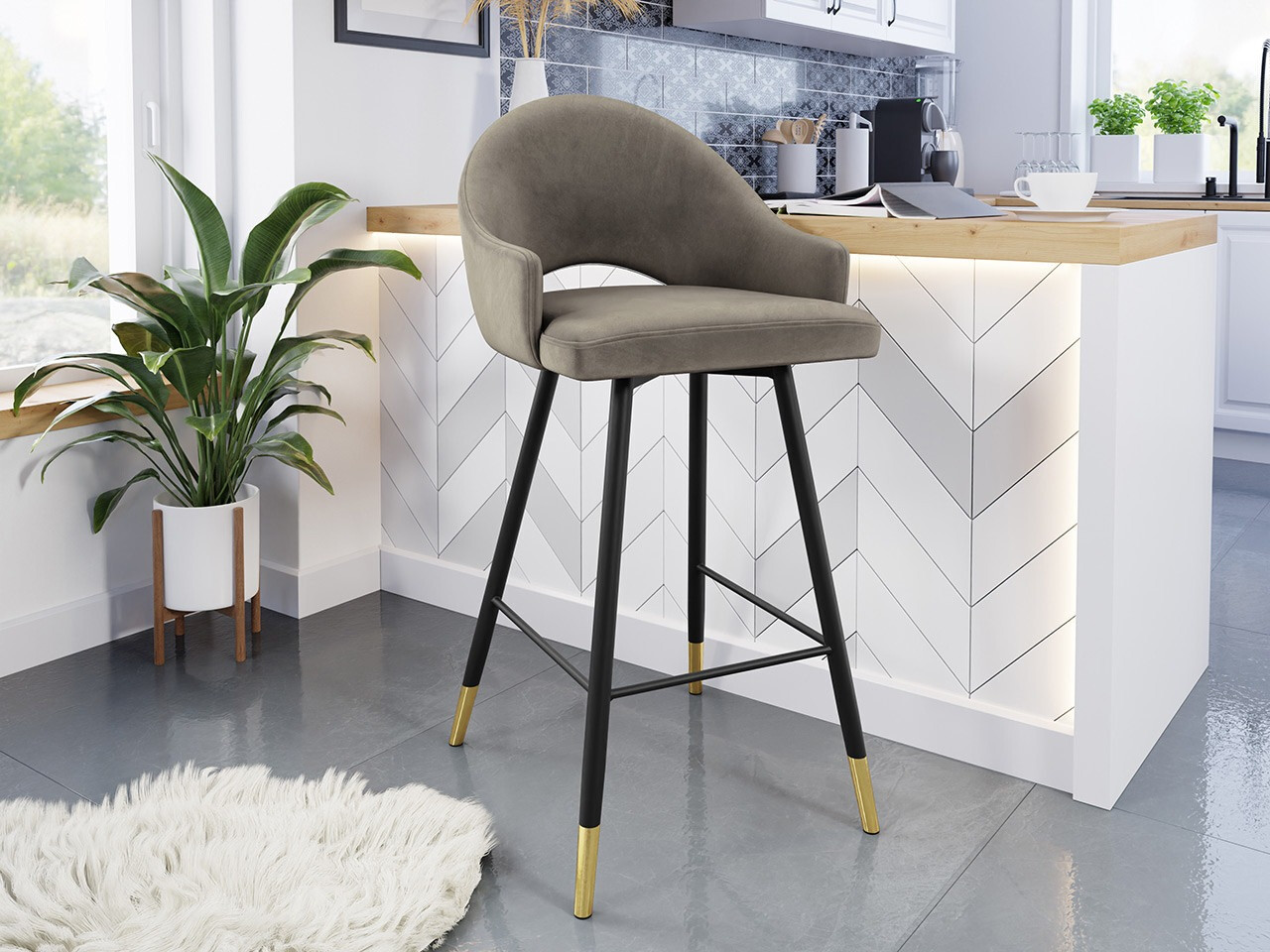 Bāra krēsls Jackson 103 (Melns + Magic Velvet 2209)