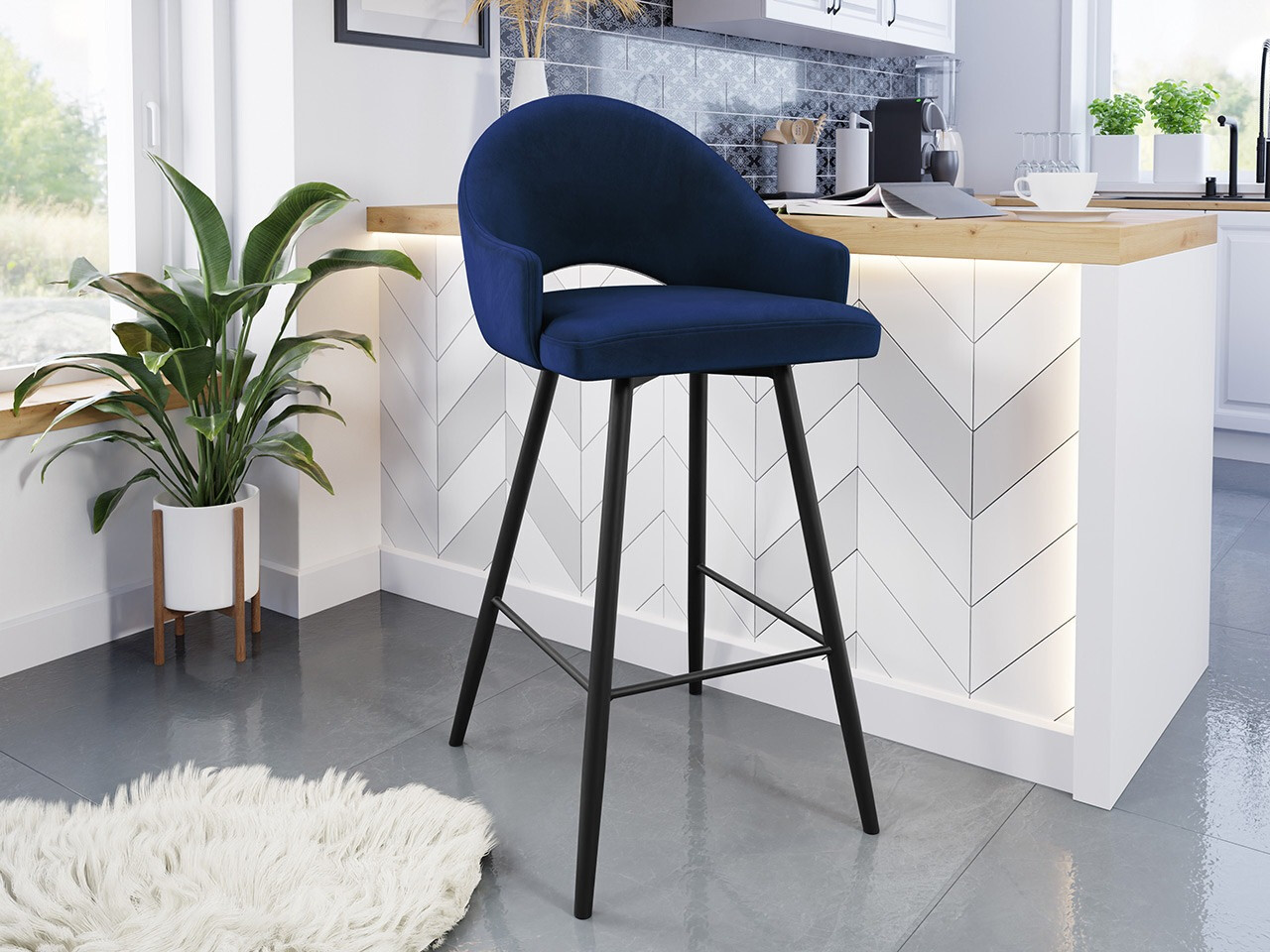 Bāra krēsls Jackson 103 (Melns + Magic Velvet 2216)