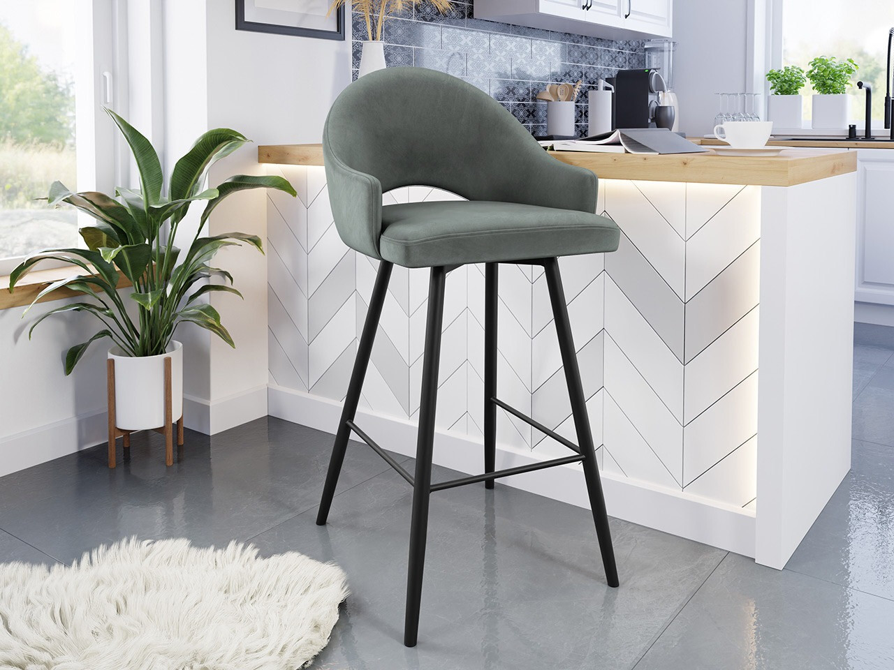 Bāra krēsls Jackson 103 (Melns + Magic Velvet 2217)