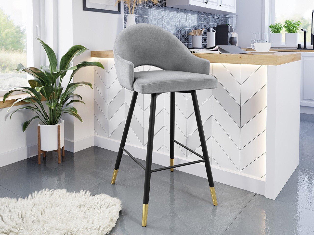 Bāra krēsls Jackson 103 (Melns + Magic Velvet 2240)