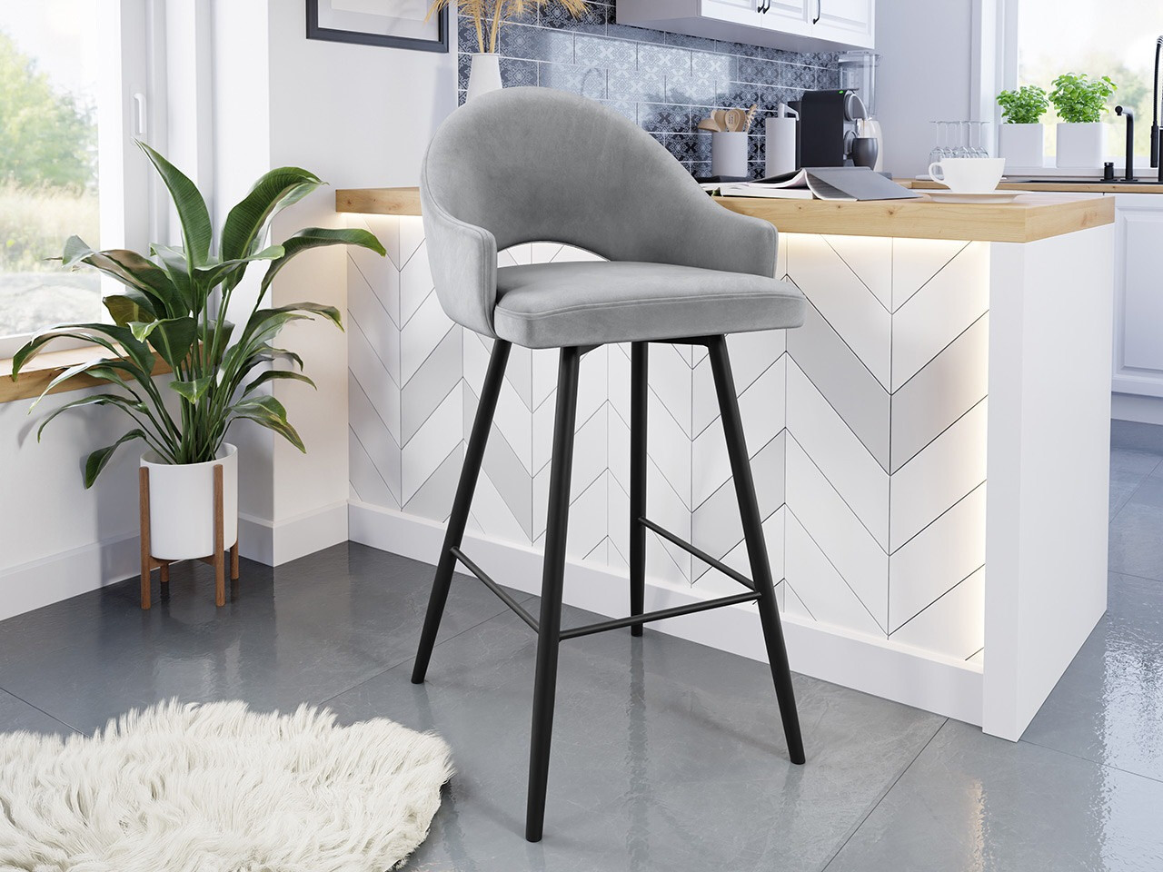 Bāra krēsls Jackson 103 (Melns + Magic Velvet 2240)