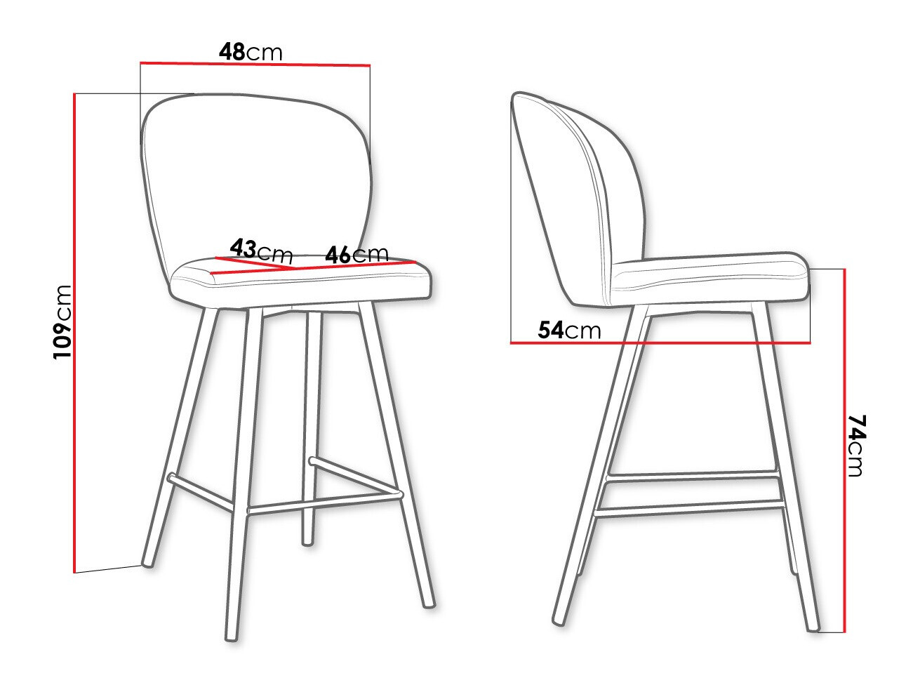 Барный стул Jackson 101 (Чёрный + Magic Velvet 2250)