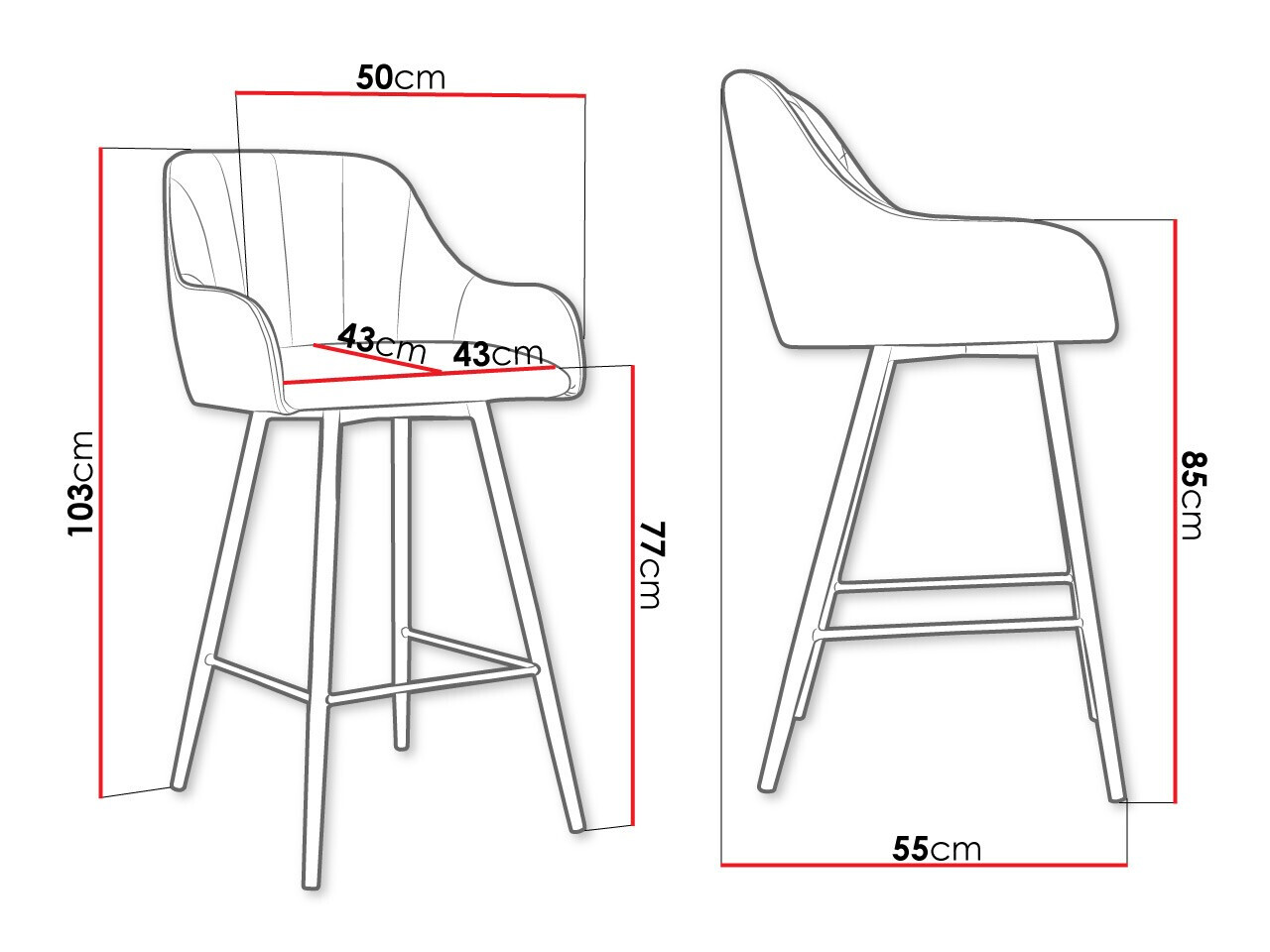 Барный стул Jackson 102 (Чёрный + Magic Velvet 2219)