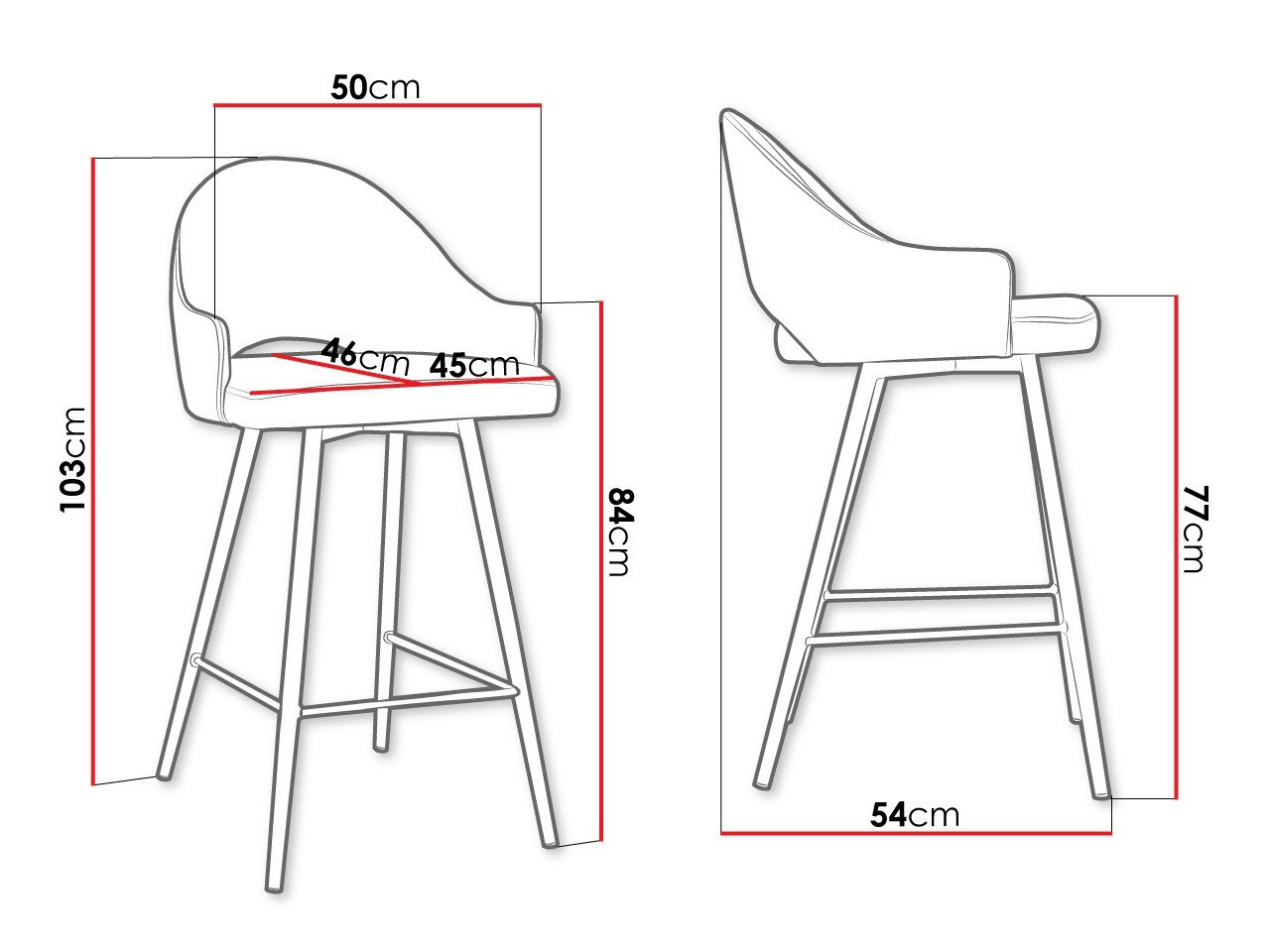 Барный стул Jackson 103 (Чёрный + Magic Velvet 2209)