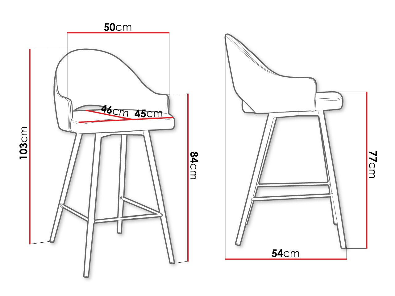 Барный стул Jackson 103 (Чёрный + Magic Velvet 2225)