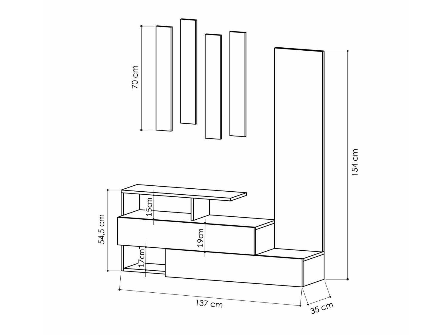 Priekšnama komplekts Kailua 502 (Balts + Ozols)