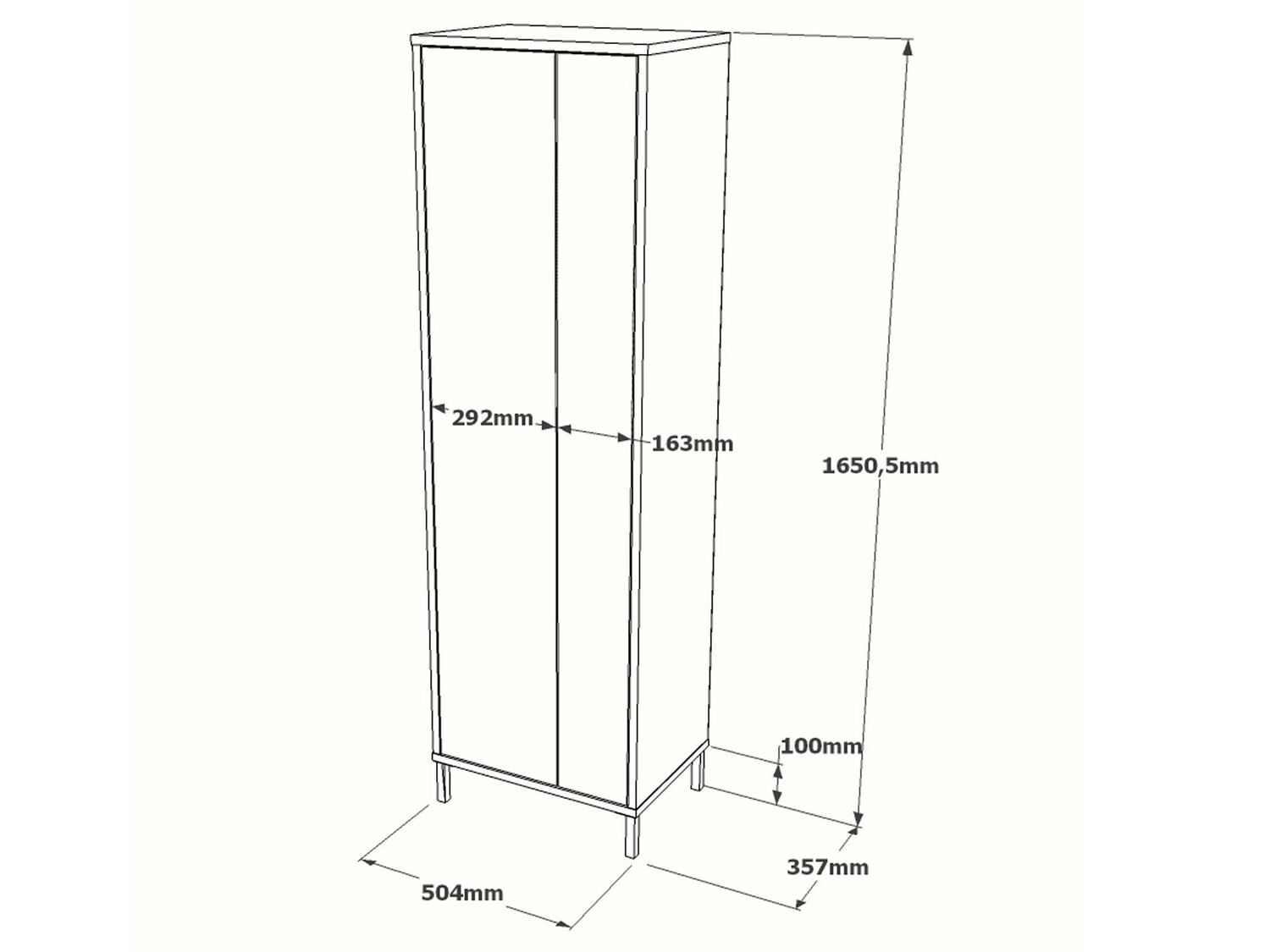 Stāvošs vannas skapītis Kailua 2071 (Balts + Rieksts)