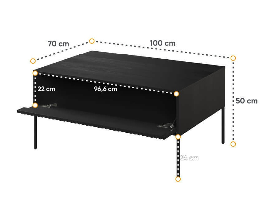 Журнальный столик Fernolu 110 (Чёрный)