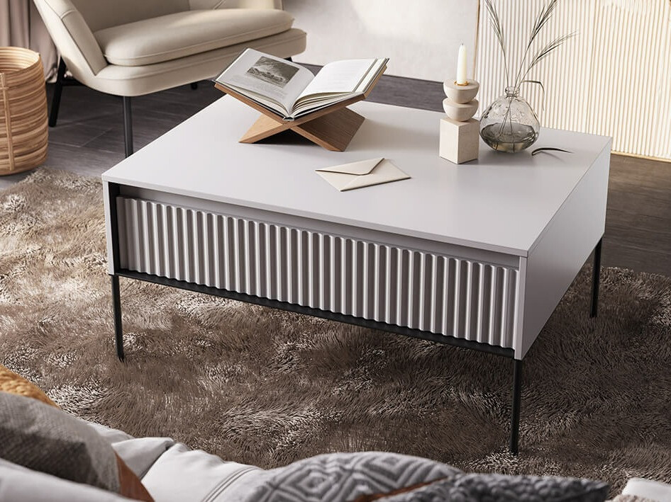 Журнальный столик Fernolu 110 (Серый + Чёрный)