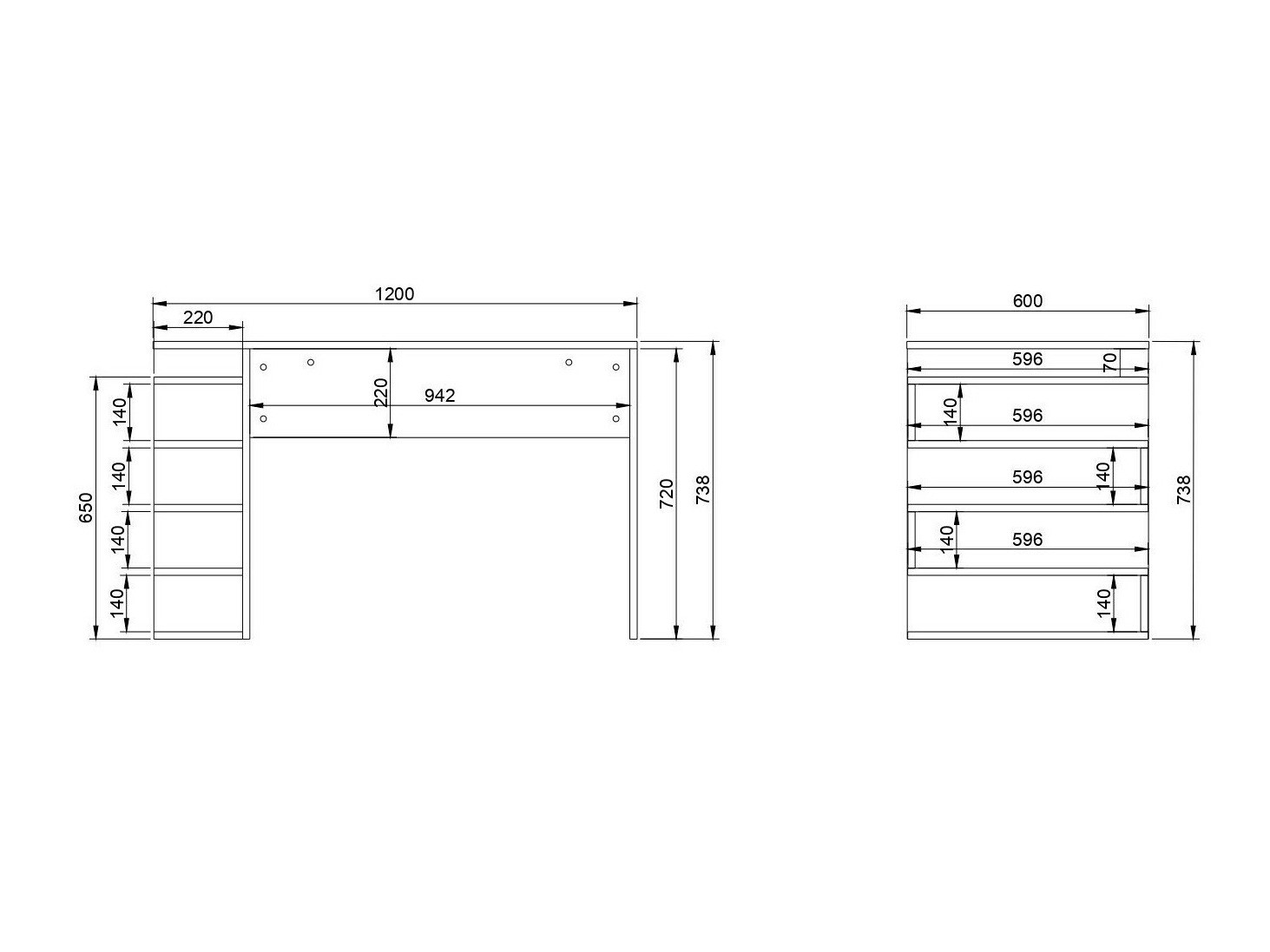Письменный cтол Kailua 586 (Белый + Орех)