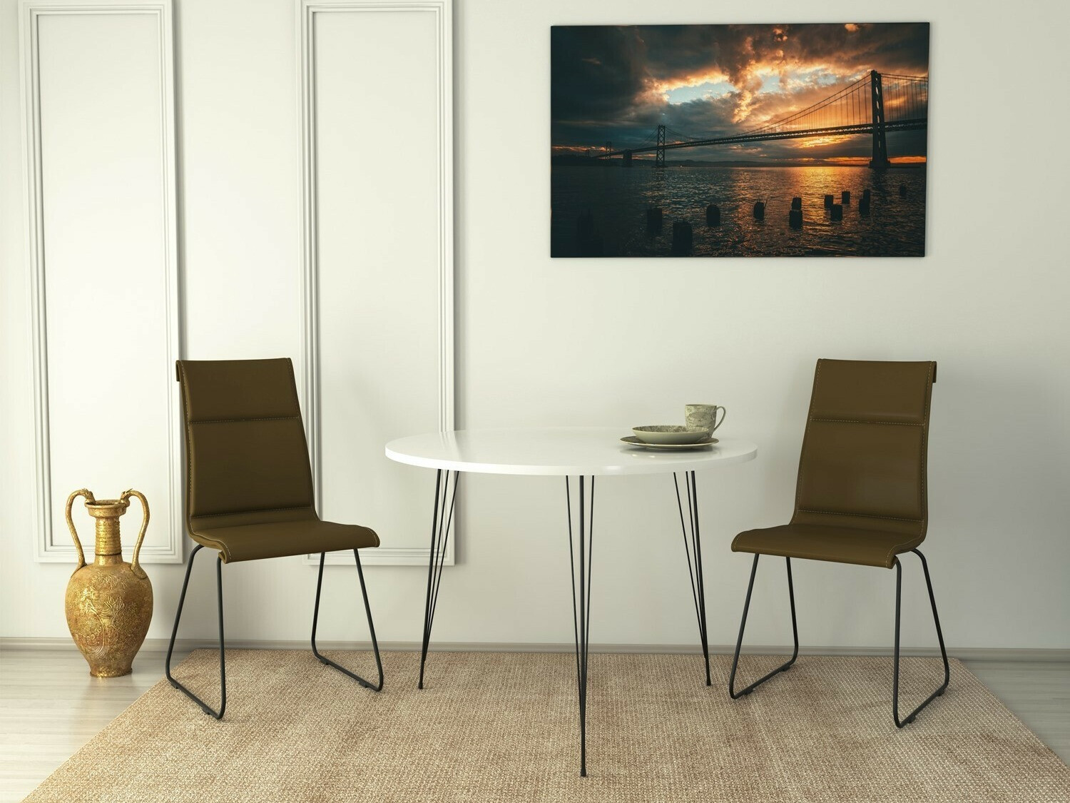 Cтол Kailua 597 (Глянцевый белый + Чёрный)