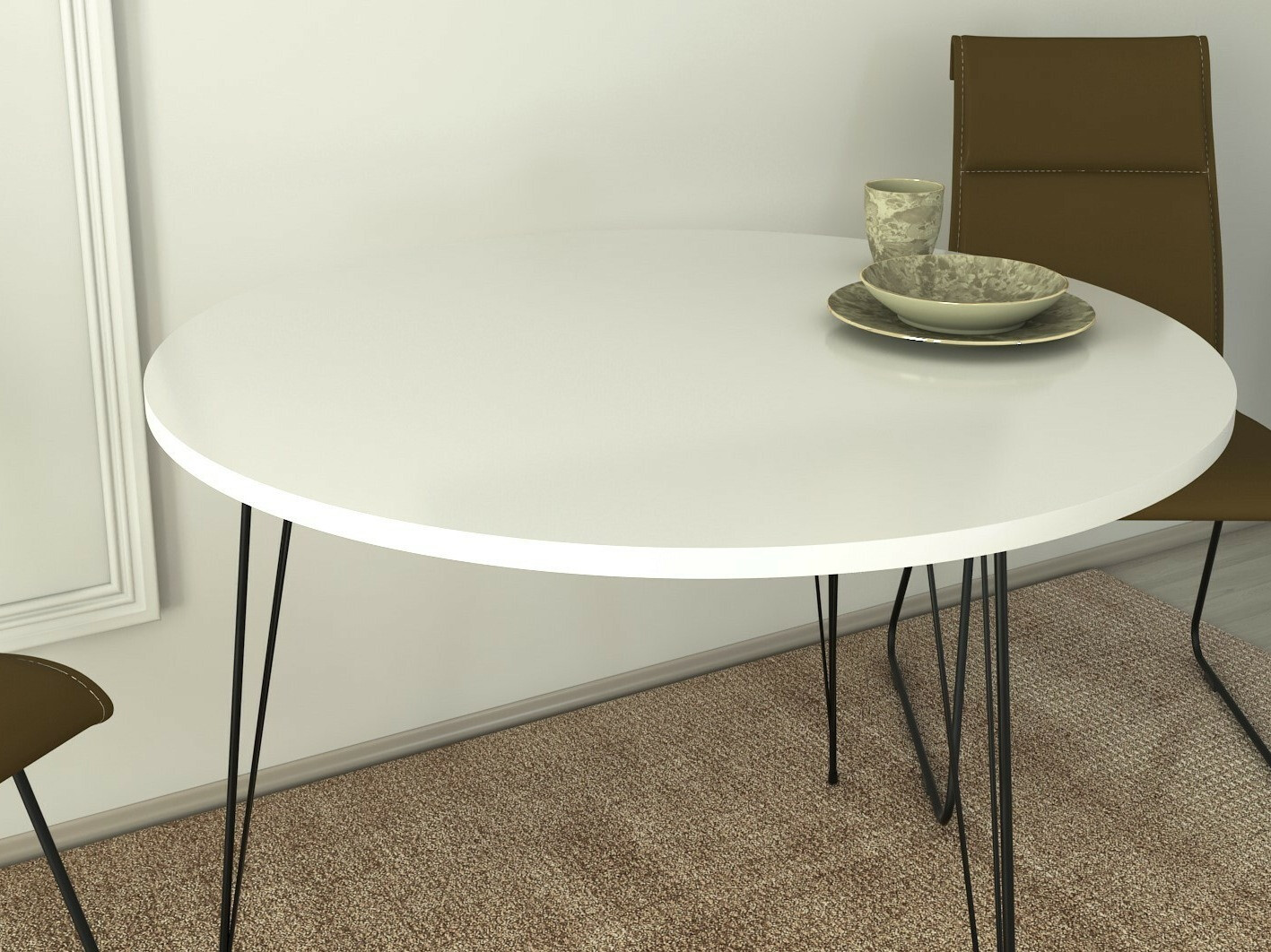 Cтол Kailua 597 (Глянцевый белый + Чёрный)