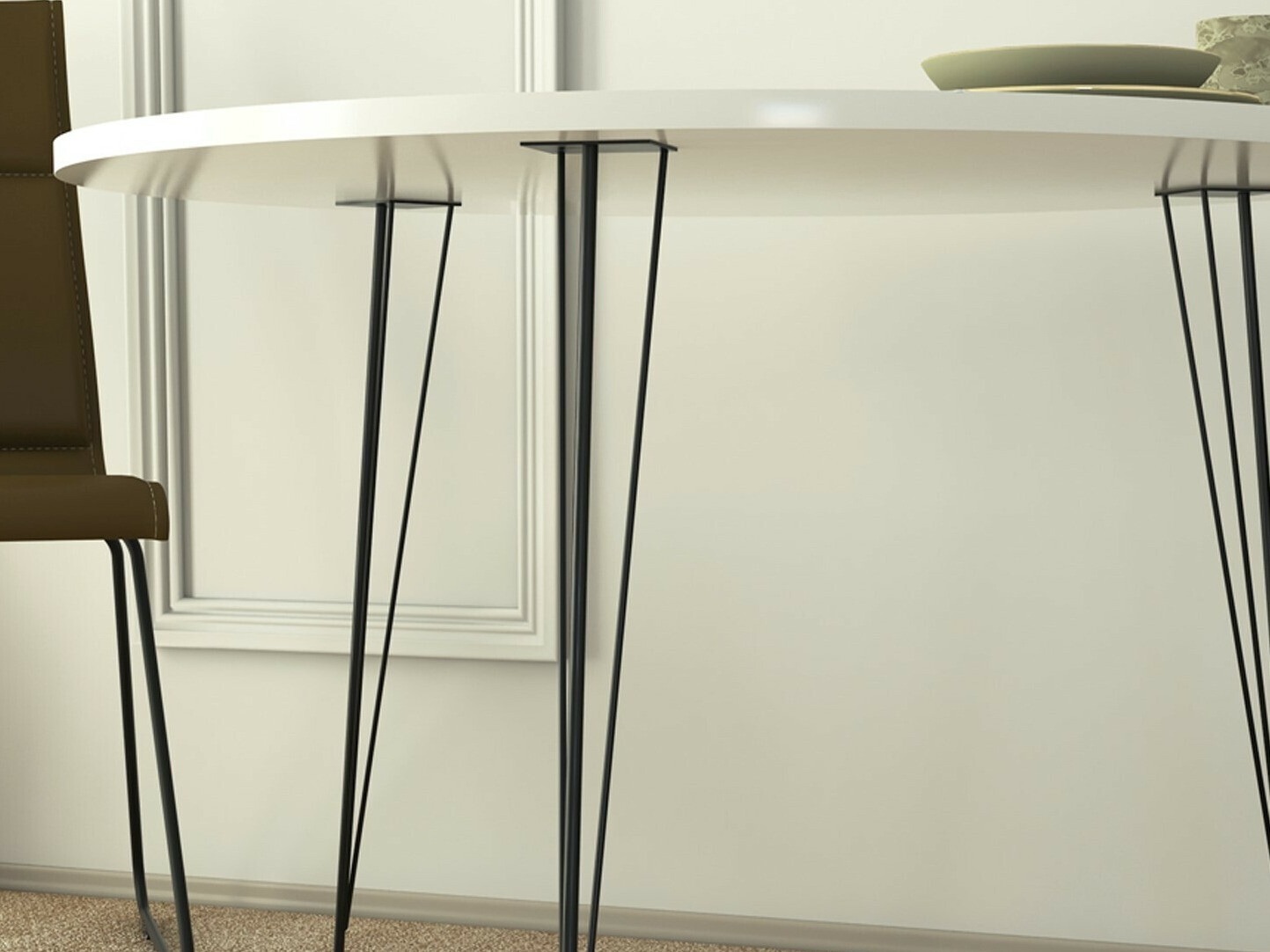 Cтол Kailua 597 (Глянцевый белый + Чёрный)