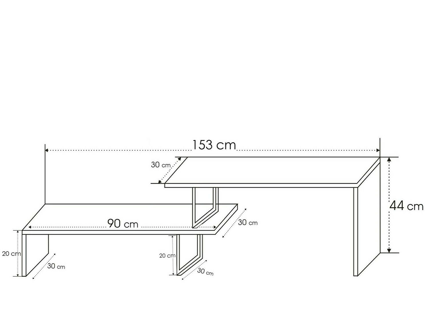 TV galds Kailua 596 (Antracīts + Melns)