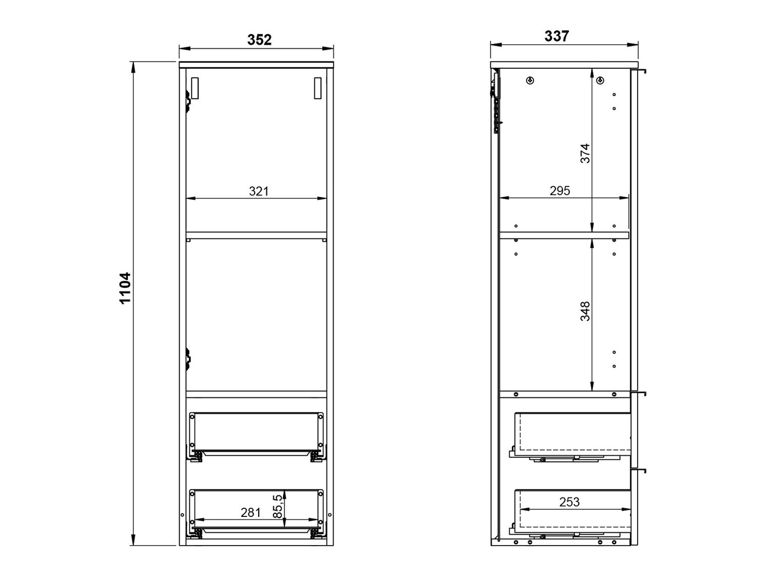 Piekarams vannas istabas skapītis Temeli 102