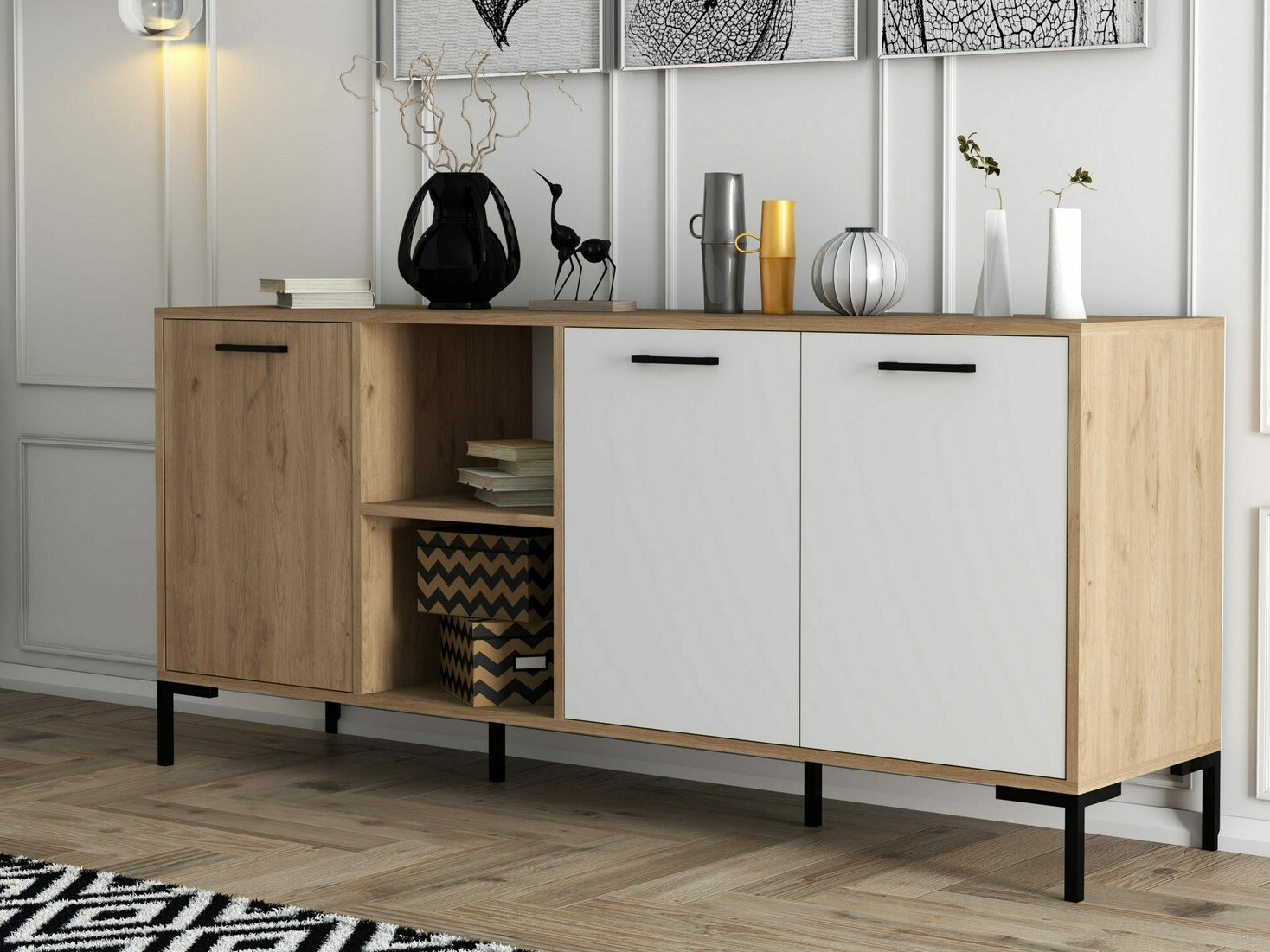 Skapis Nolcava 101 (Balts + Ozols)