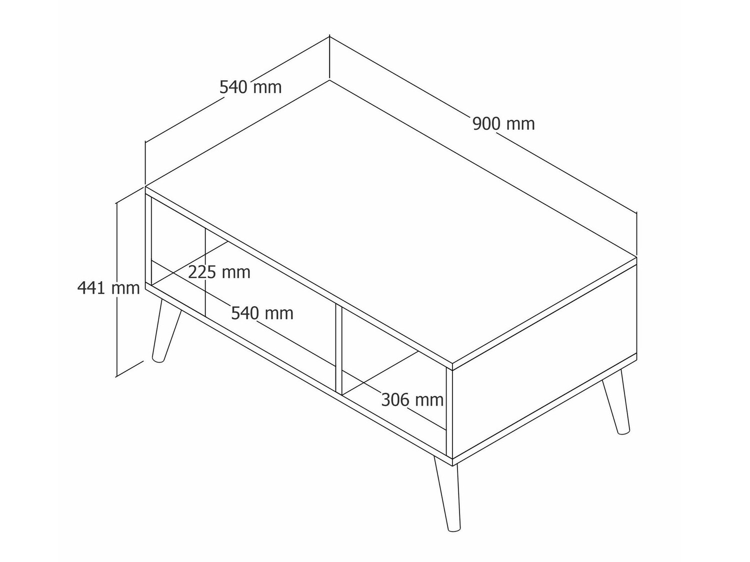 Žurnālu galdiņš Nolcava 104 (Balts + Ozols)