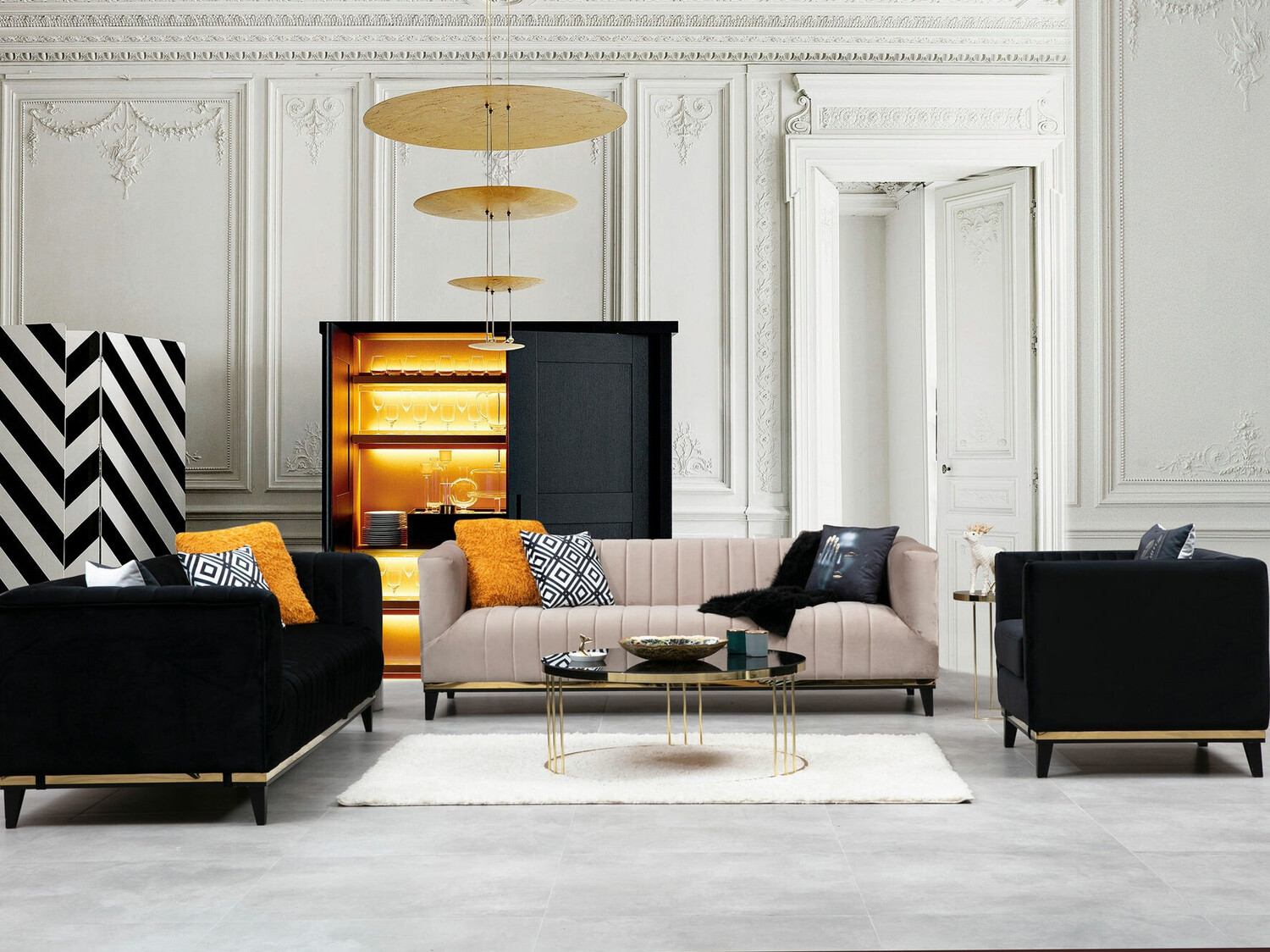 Dīvāns Altadena 243 (Melns)