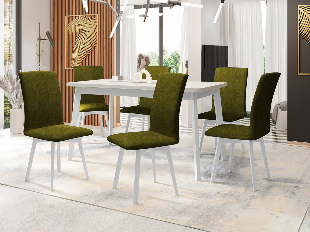 Ēdamistabas komplekts Victorville 335 (Balts)