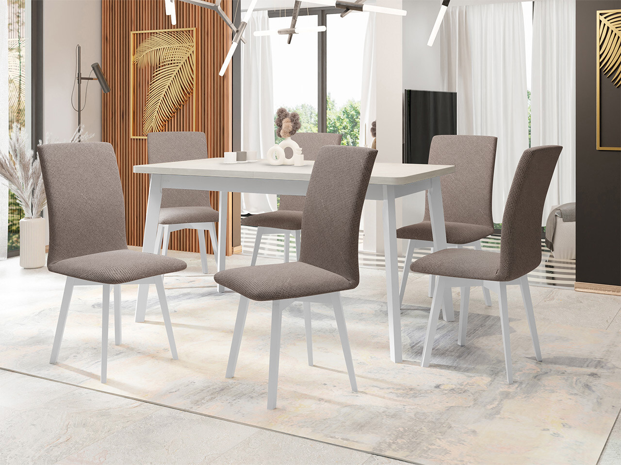 Ēdamistabas komplekts Victorville 335 (Balts)