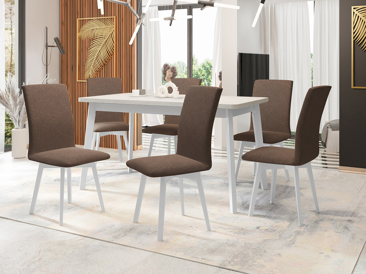 Ēdamistabas komplekts Victorville 335 (Balts)