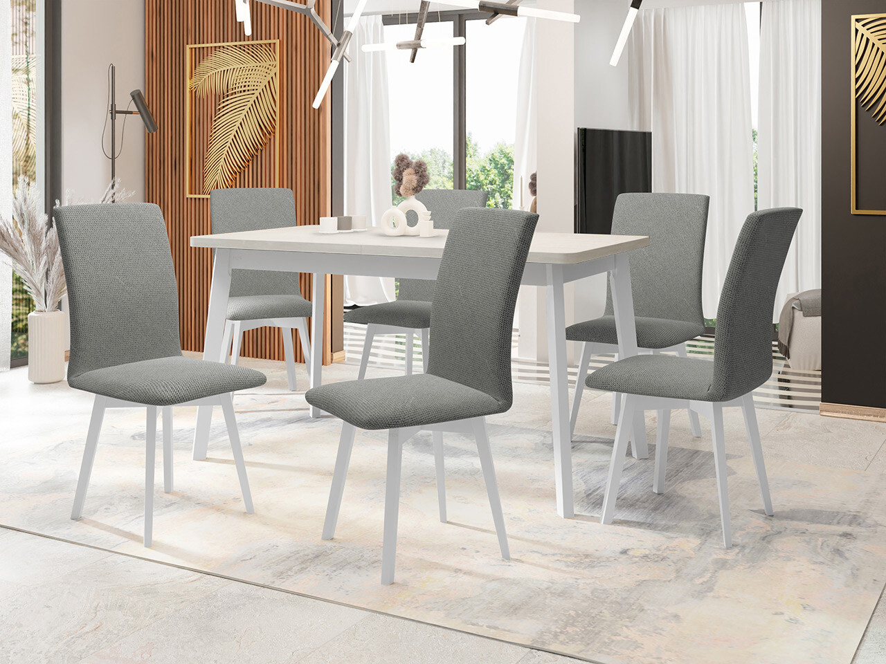 Ēdamistabas komplekts Victorville 335 (Balts)