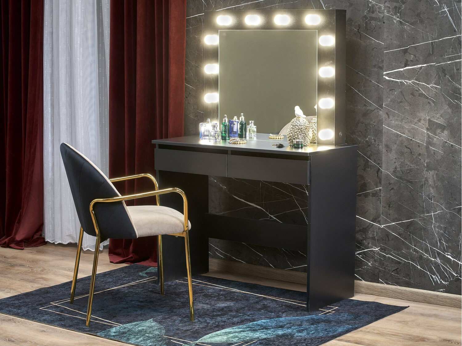 Grima galds Houston Gaudium (Melns)