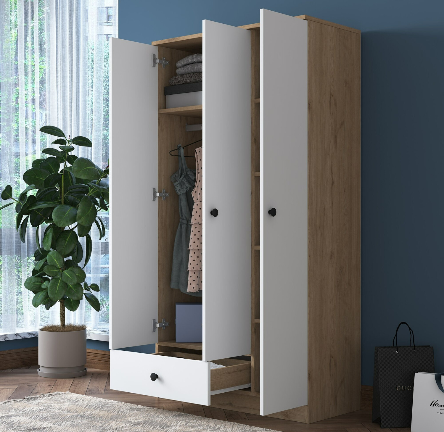 Skapis Kailua 661 (Balts + Riekstkoks)