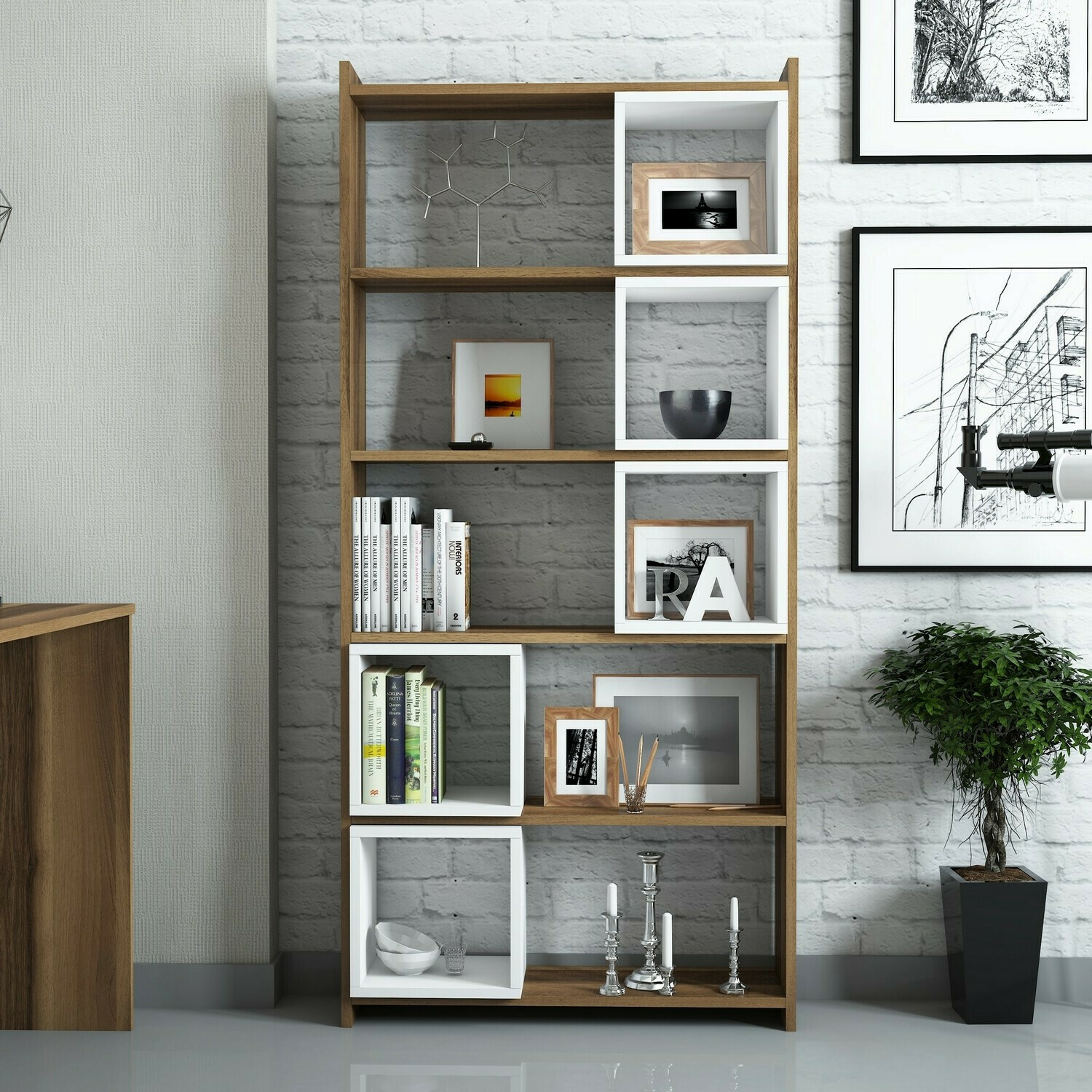 Plaukts Kailua 666 (Balts + Riekstkoks)