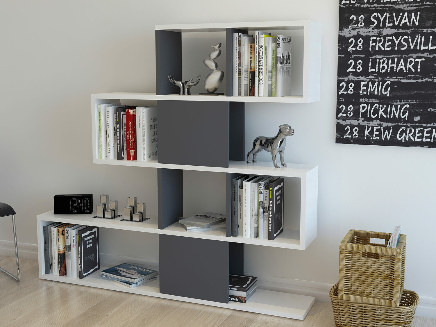 Plaukts Kailua 677 (Balts + Antracīts)