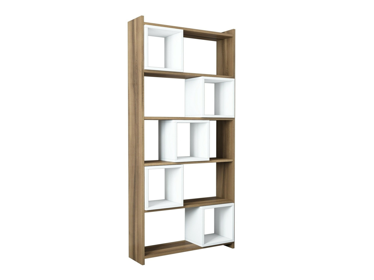 Стеллаж Kailua 666 (Белый + Грецкий орех)