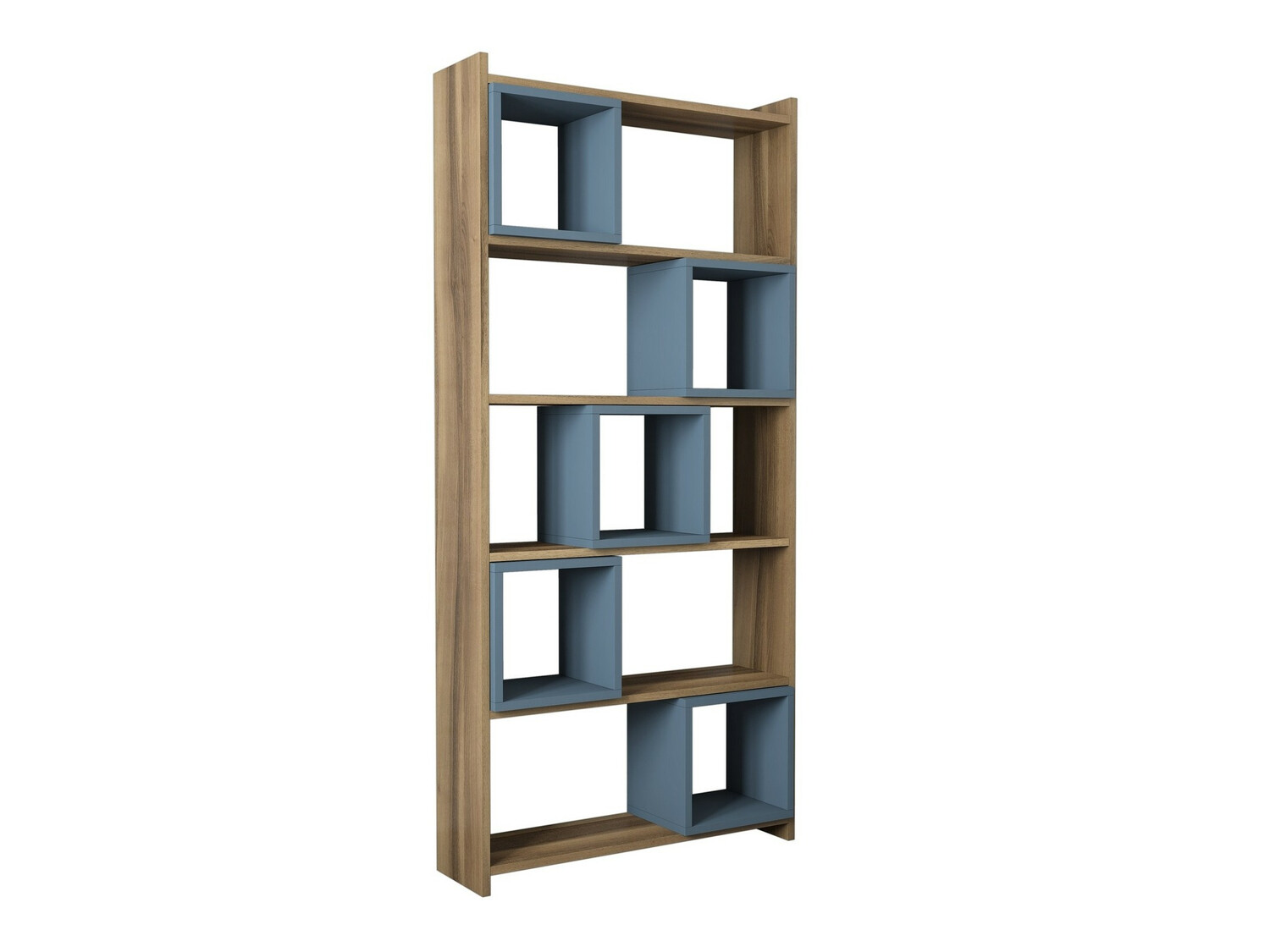 Стеллаж Kailua 666 (Синий + Грецкий орех)