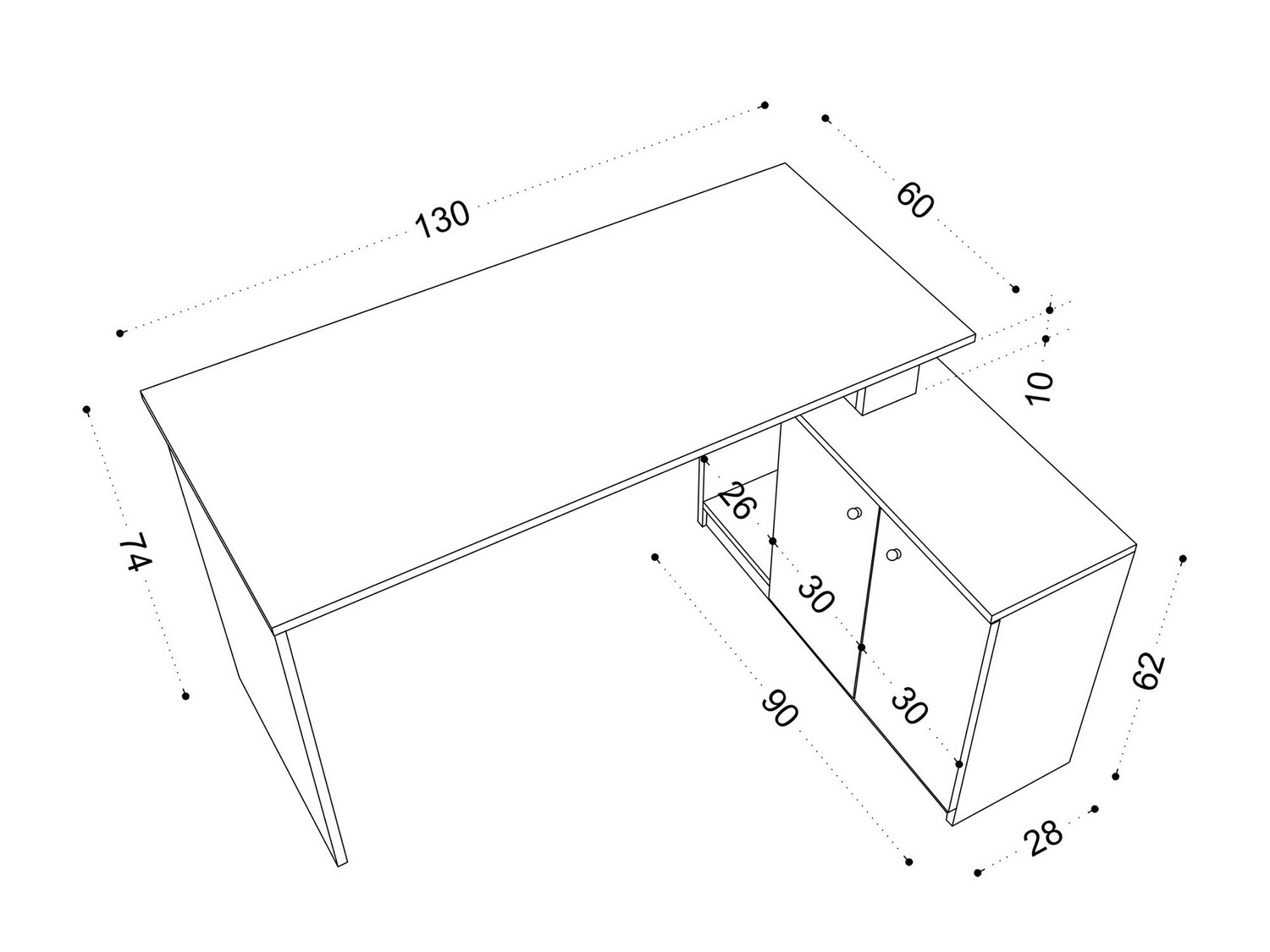 Угловой письменный стол Kailua 673