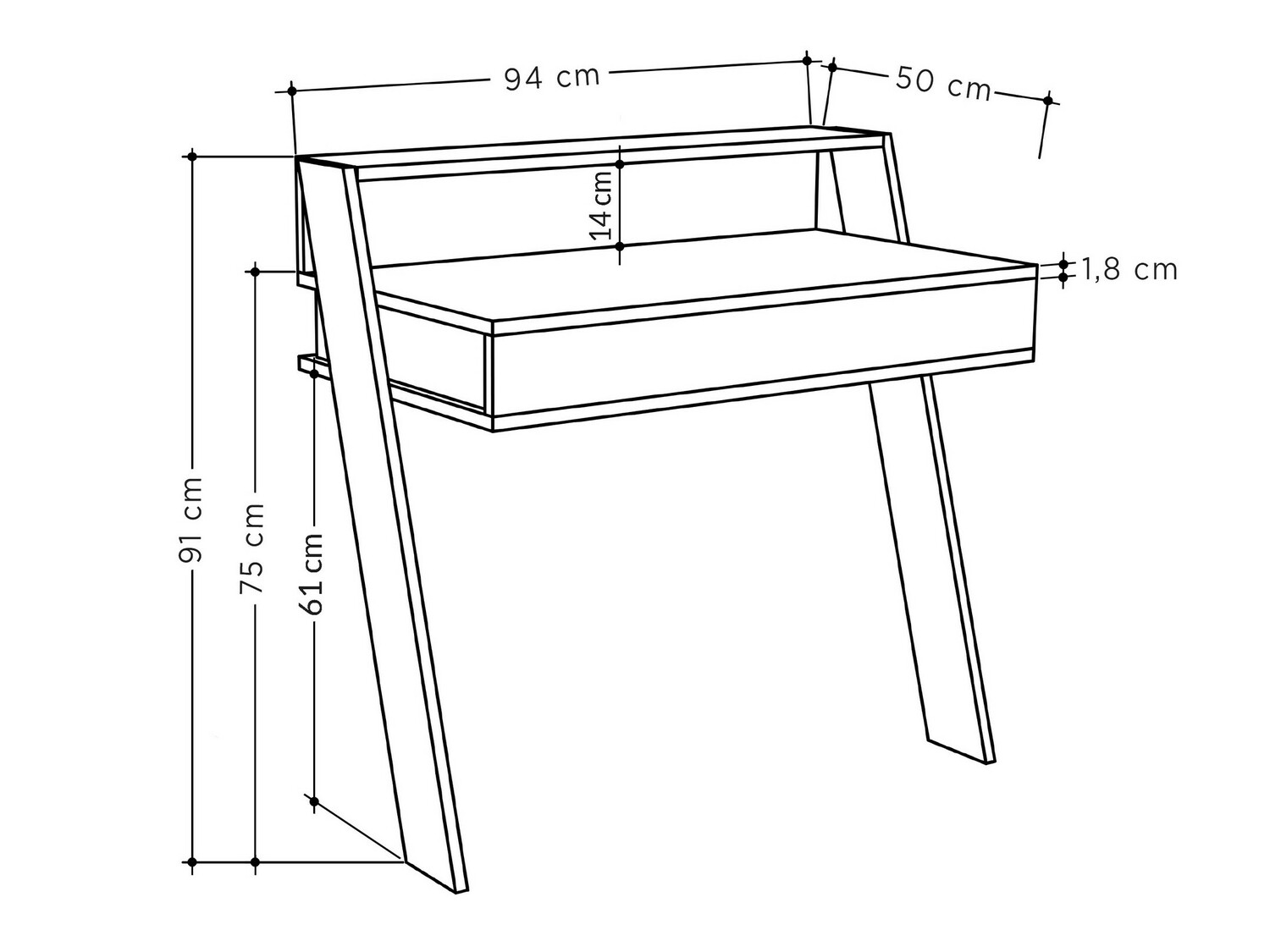 Письменный cтол Kailua 692 (Антрацит)