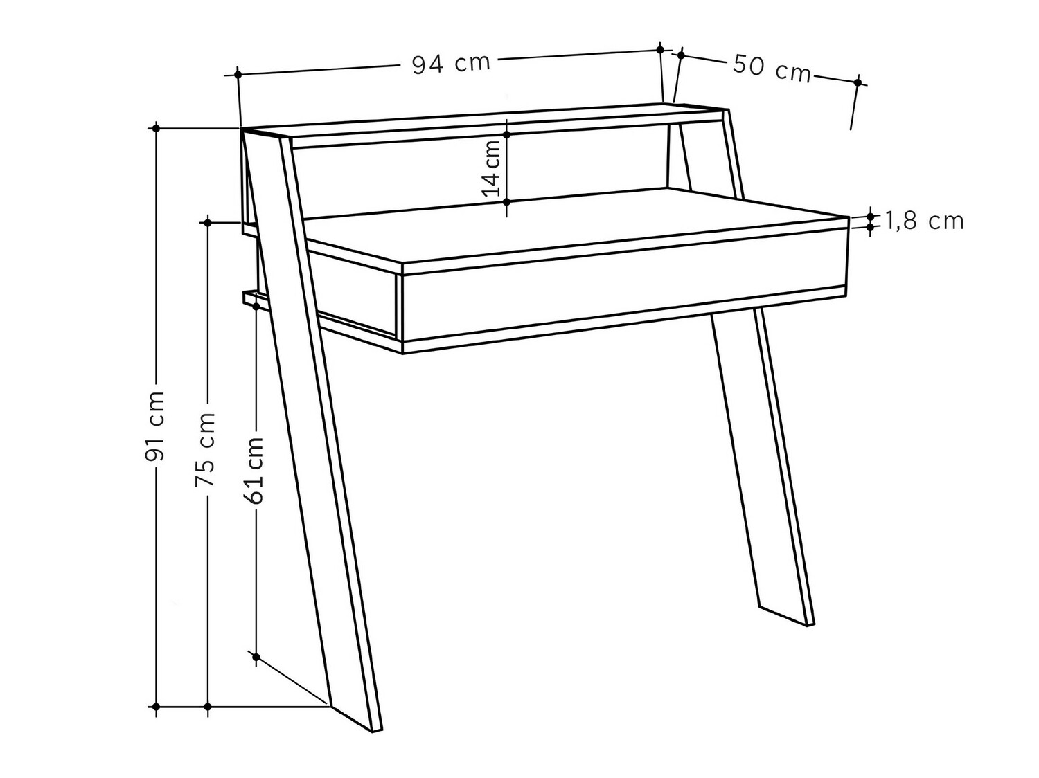 Письменный cтол Kailua 692 (Белый)