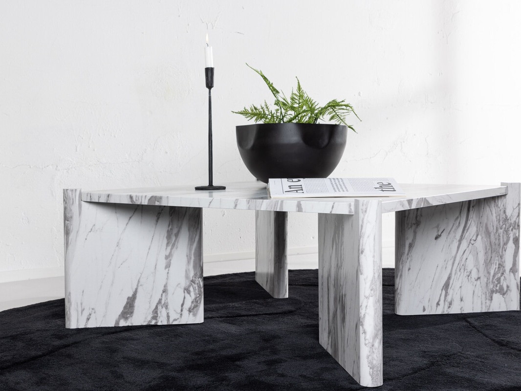 Žurnālu galdiņš Dallas 4198 (Balts marmors)