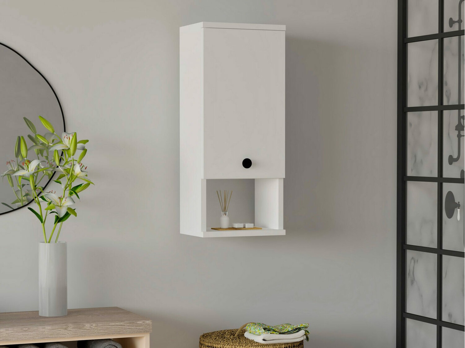 Piekarams vannas istabas skapītis Kailua 754 (Balts)