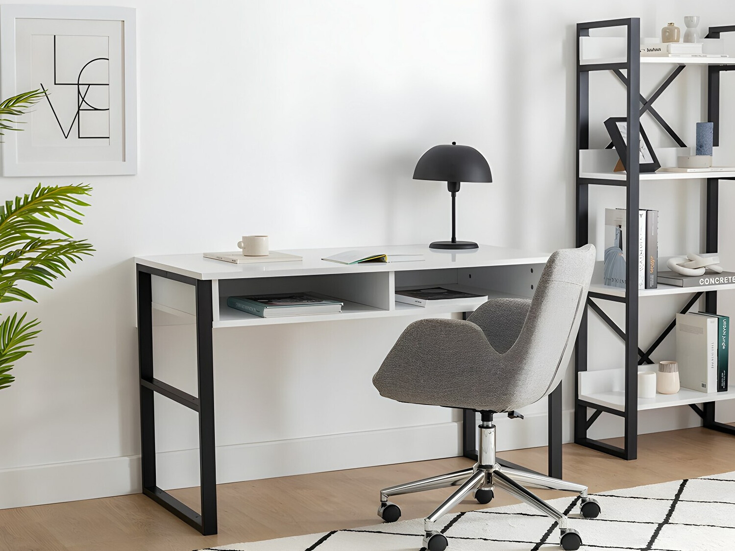 Письменный cтол Kailua 737 (Белый + Чёрный)