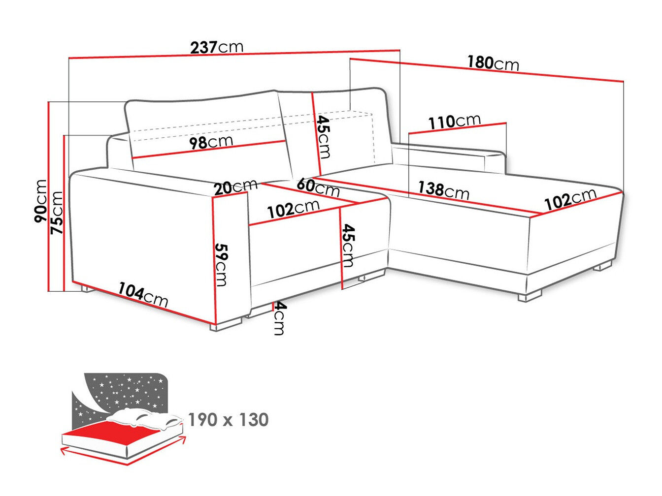 Угловой диван Columbus 204 (Tilia 77)