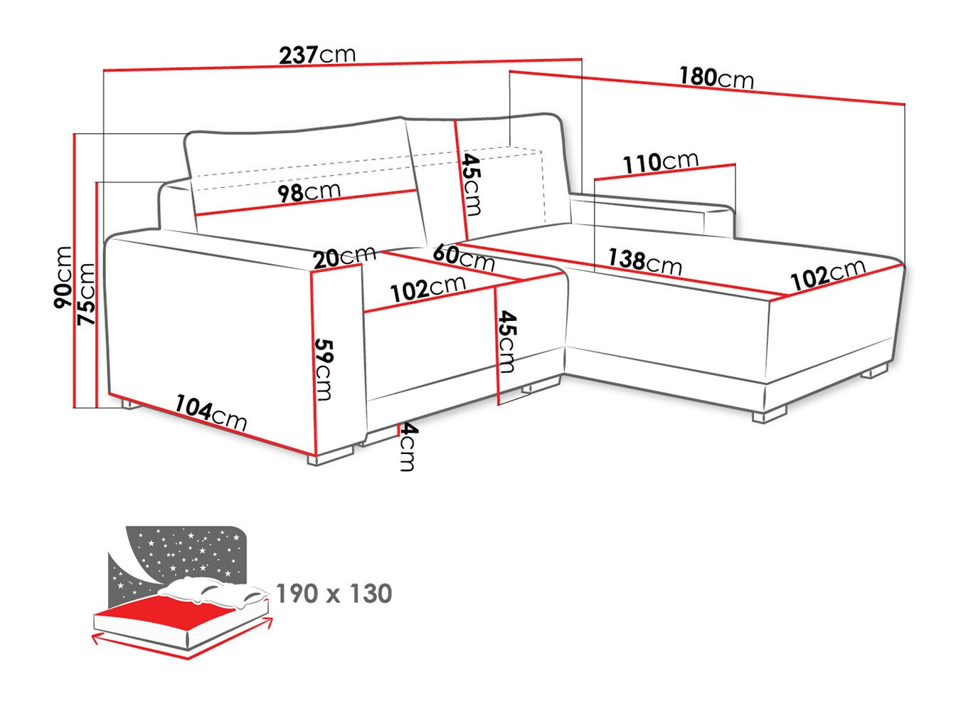 Угловой диван Columbus 204 (Tilia 86)
