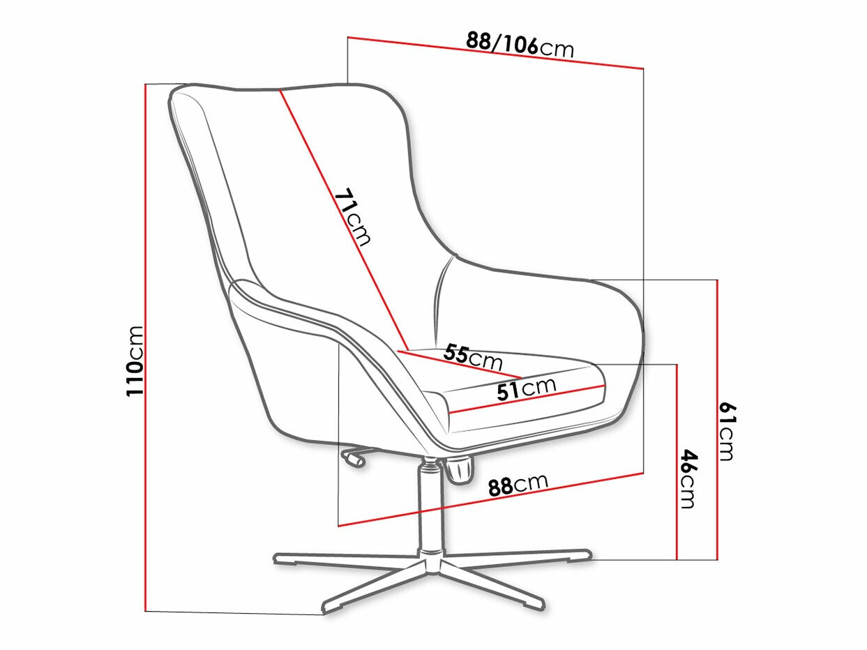 Кресло Kingston 136 (Velluto 10 + Velluto 20)